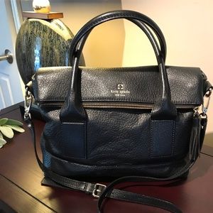 Black pebble leather crossbody bag from Kate Spade
